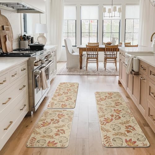 Artoid Mode Pumpkins Fall Kitchen Mats Set of 3-17"x29"+17"x36"+17"x47" - Image 5