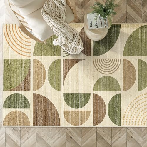 MUJOO 3x5 Rug Washable,Boho Area Rugs Small Non Slip Modern Abstract - Image 3