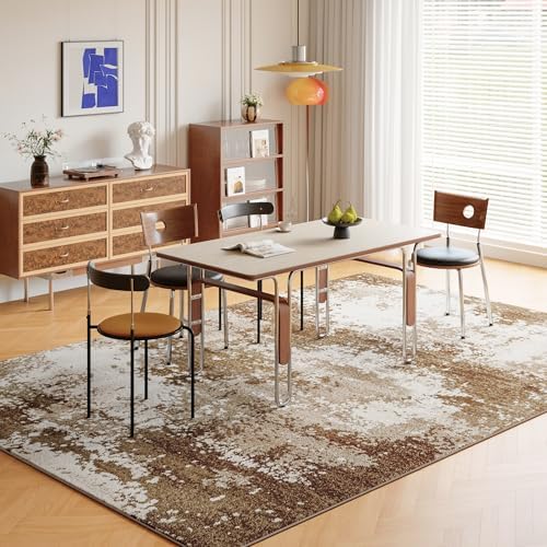 Brown Washable Rug 5x7 Area Rugs for Living Room Bedroom Carpet - Image 3