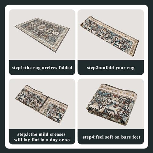 Washable Kitchen Runner Rug 2'6''x12' - Non-Slip Hallway Entryway Rugs with Rubber Backing Soft Thin Carpet for Bathroom Vintage Stain Resistant Indoor Home Decor Mat for Bedroom (Black, 2'6'' x 12') - Image 6