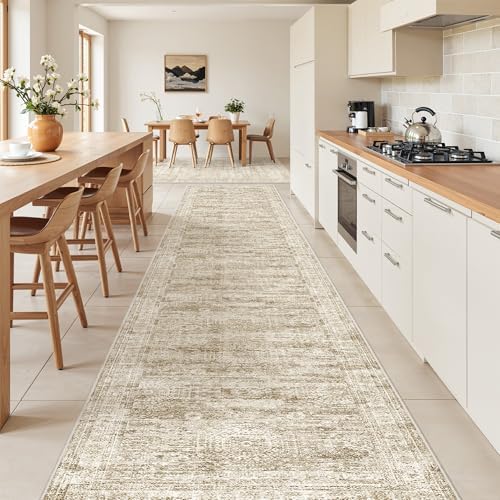 2'6 x 16' Runner Rug Non Slip,Washable Kitchen Rugs,Brown - Image 4