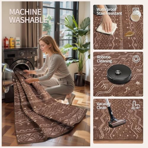 SERISSA 2x6 Washable Non-Slip Boho Runner Rug for Kitchen - Image 3
