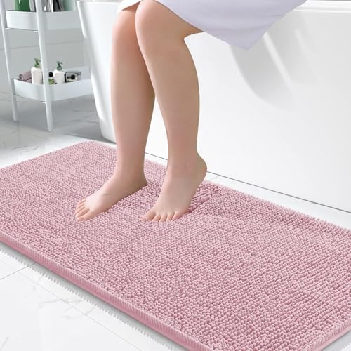 OLANLY Bathroom Runner Rugs 47x24, Extra Soft Absorbent Chenille Bath Rugs by OLANLY