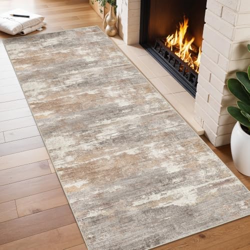 Ksrau 2x7 Runner Rug Washable: Non Slip Long Rugs for Kitchen Brown Brick - Image 2