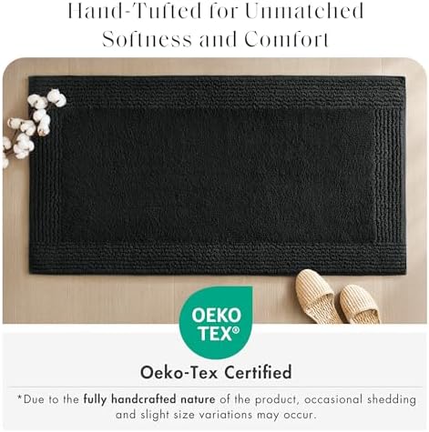 Madison Park Splendor Reversible 100% Cotton Bath Rug, 20 x 30, Black - Image 4