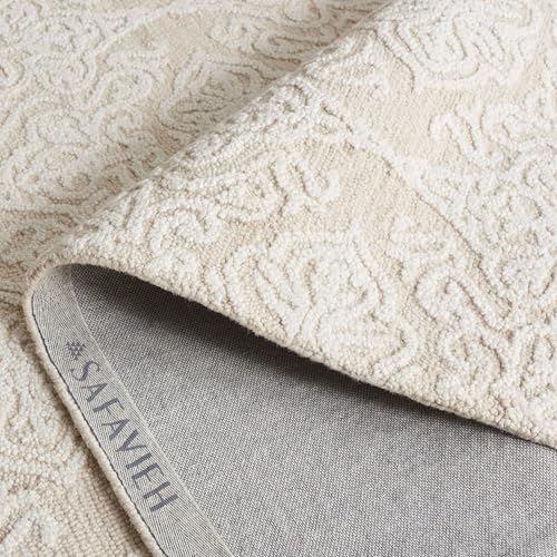 SAFAVIEH Blossom Collection Runner Rug - 2'3" x 8', Beige & Ivory, Handmade Wool, Ideal for High Traffic Areas in Living Room, Bedroom (BLM112B) - Image 6