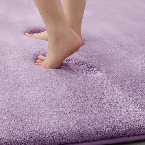 MINIDEAR Toilet Rugs 24x20 - U Shaped Purple Thick Memory Foam Contour Rugs,Ultra Soft & Plush Fluffy, Non-Slip, Quick Dry, Absorbent Washable Floor Microfiber Mat for Home Decor Accessories - Image 6