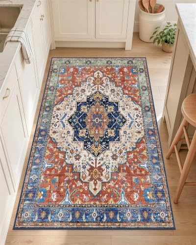 OLANLY 2x4 Washable Accent Rug Non Slip Carpet for Entryway Kitchen Bedside by OLANLY