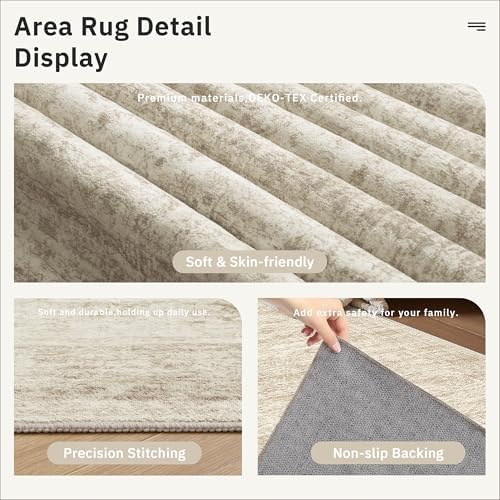 Soalmost Hallway Runner Rug 2'6" x 14' Washable Long Kitchen Rugs Beige - Image 6