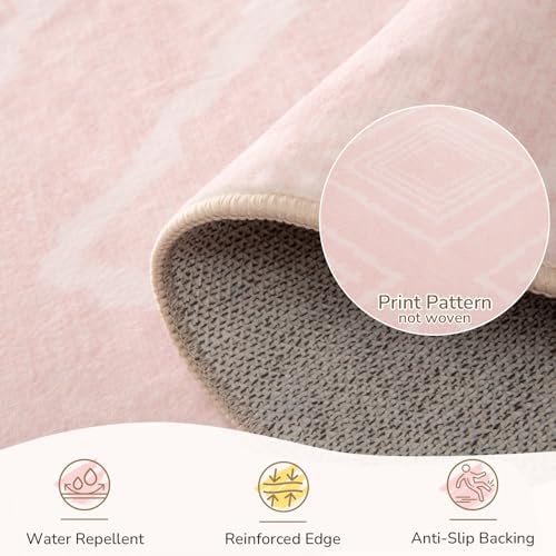 BESTSWEETIE 5'x7' Washable Area Rug for Living Room Bedroom Lightpink - Image 5