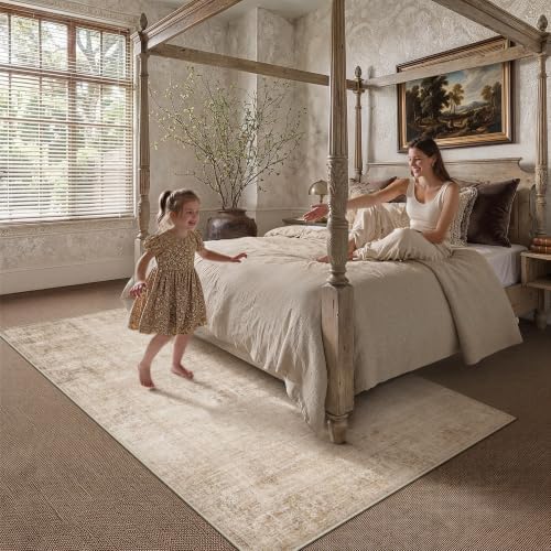 5x7 Beige Vintage Area Rug - Image 2