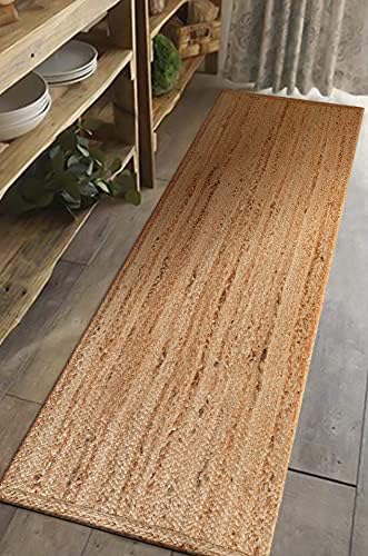 Hausattire Jute Braided Woven Kitchen Runner 2x6 Feet - Natural - Image 4