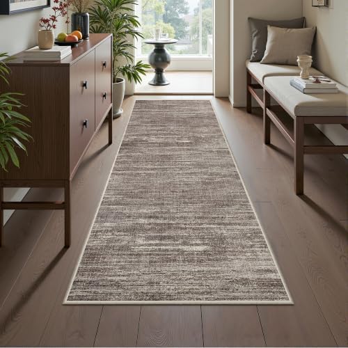 2x6 Runner Rug Non Slip,Washable Hallway Runner Rug,Brown by Restydon