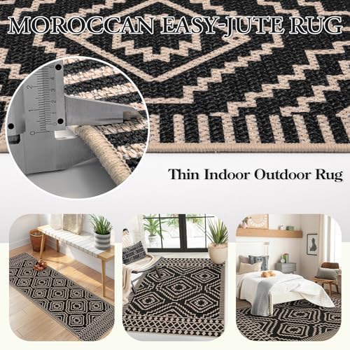 Lahome Moroccan 6x9 Rug for Living Room, Easy Jute Indoor Outdoor Rug - Image 5