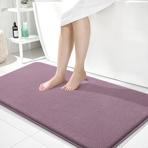OLANLY Memory Foam Bathroom Runner Rug 44x24, Absorbent Long Mat, Deep Plum by OLANLY
