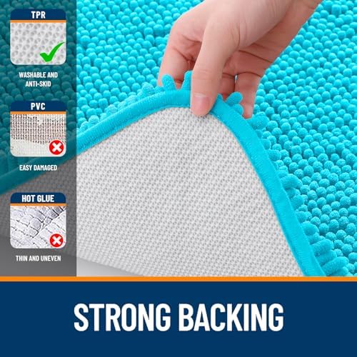 OLANLY Large Bathroom Rugs 59x35, Extra Soft Absorbent Chenille Bath Rugs - Image 6