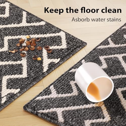 hicorfe Kitchen Runner Rug,24"x35"+24"x35" Kitchen Set,Non-Slip Kitchen Mat - Image 4