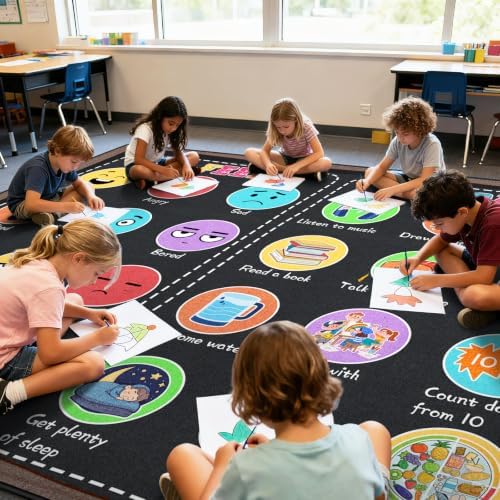 Large Classroom Rug Elementary 8x10 ft, Rug for Classroom - Image 3