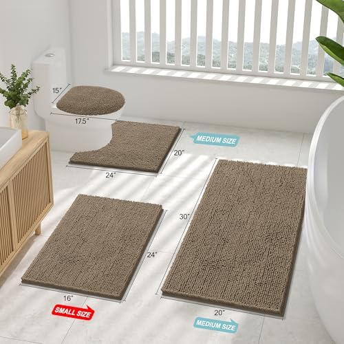 Smiry Bathroom Rugs 45X27, Luxury Chenille Extra Soft Absorbent Bath Mat - Image 2