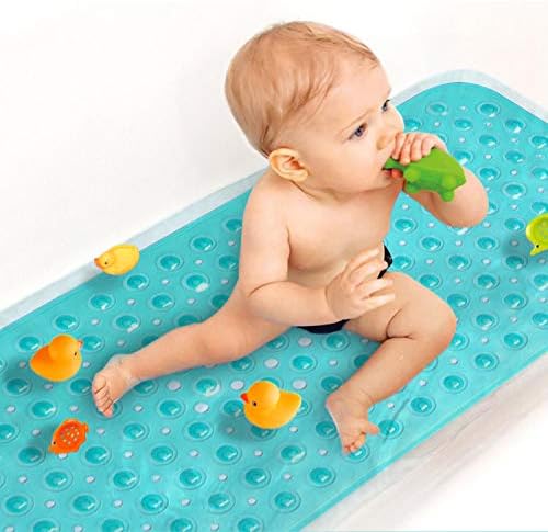 Sheepping Baby Bath Mat Non Slip Extra Long Bathtub Mat for Kids 40 X 16 Inch - Eco Friendly Bath Tub Mat with 200 Big Suction Cups,Machine Washable Shower Mat (Green) by SHEEPPING