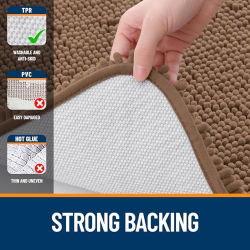 OLANLY Bathroom Rugs 34x21, Extra Soft Absorbent Chenille Bath Rugs - Image 6