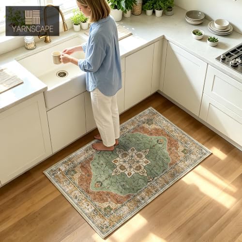 YARNSCAPE 2' x 3' Machine Washable Area Rug, Non-Slip Low-Pile Carpet - Image 3