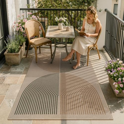 Lahome Modern Rainbow Easy Jute 3x5 Patio Rug, Washable Rugs for Entryway Farmhouse Non Slip Indoor Door Mat, Contemporary Throw Carpet for Entry Mudroom Porch Decor - Image 6
