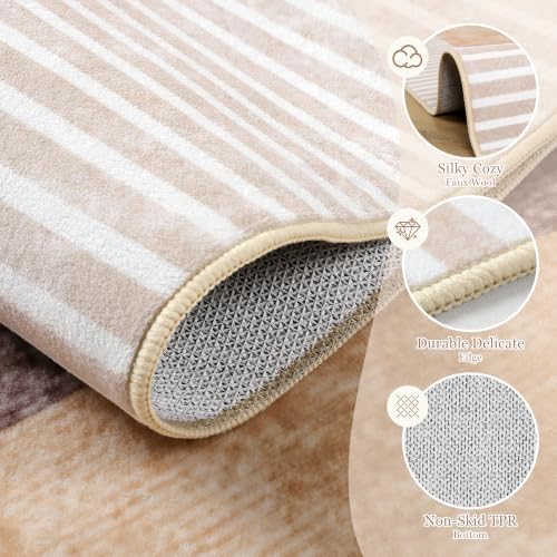 Ompaa Living Room Rug 5x8 Orange Area Rug Machine Washable Rug Non Slip Indoor Large Rugs for Bedroom, Classroom, College Dorm, Farmhouse, Dining Room, Kids Playroom - Image 4