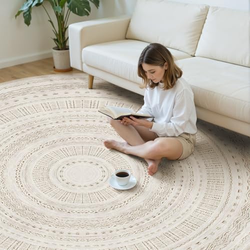cotiled 8x8 Round Rug 8ft Circle Living Room Boho Area Rugs - Image 5