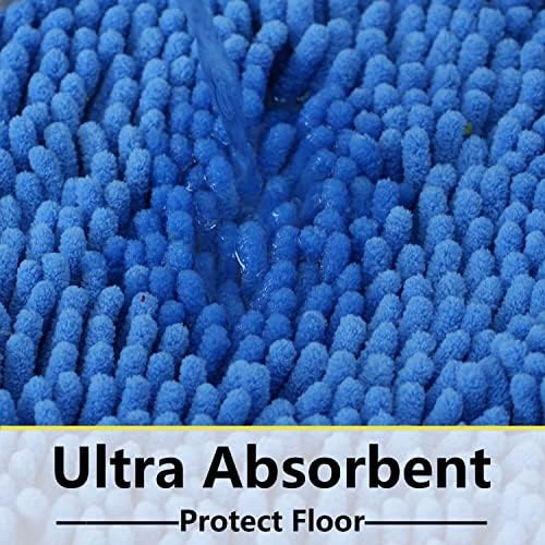 Bathroom Rugs Chenille 3-Piece Extra Soft and Absorbent Shag Bathroom Rugs, Machine Wash Mat, Strong PVC Non-Slip Underside, Plush Carpet Mats (Snow Cyan) - Image 6