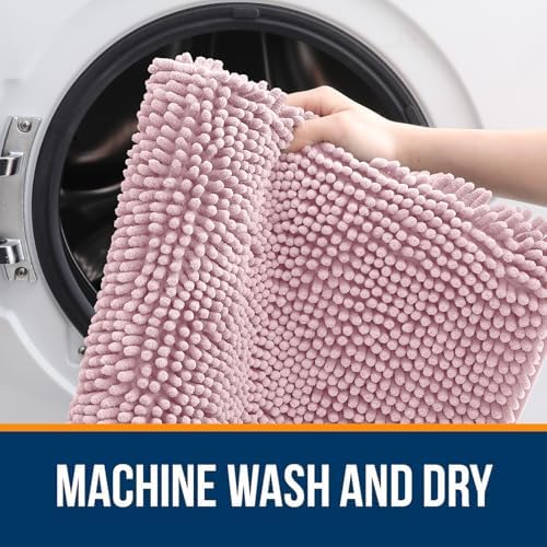 OLANLY Bathroom Runner Rugs 47x24, Extra Soft Absorbent Chenille Bath Rugs - Image 5