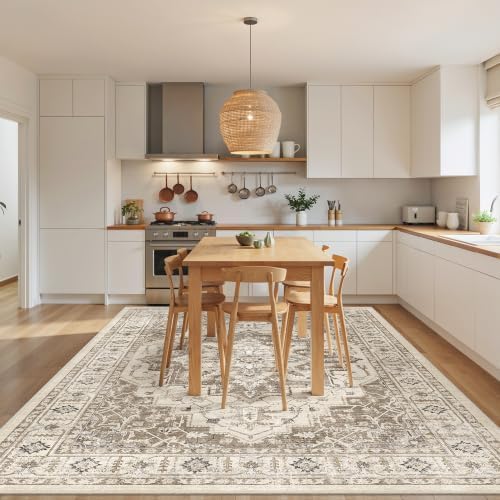 befbee 6x9 Washable Area Rug, Non Slip Rug for Living Room Brown - Image 3