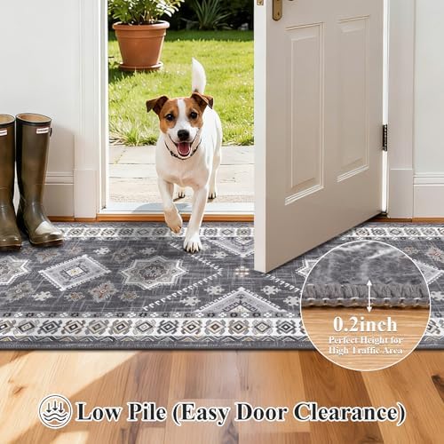 HEBE Boho Kitchen Mats for Floor 24''x72'', Non Slip Washable Runner Rug - Image 4