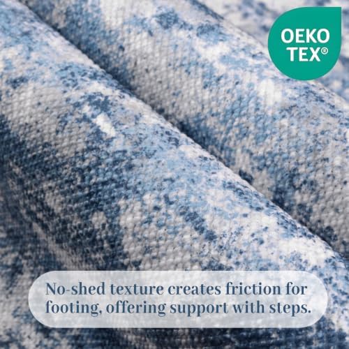 2.6x8ft Wide Rug Runners for Hallways Non Slip,Kitchen Runners,Ocean Blue - Image 5