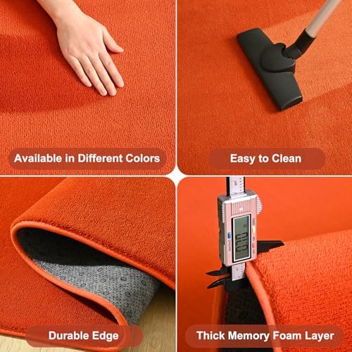 Amearea Large Area Rugs for Bedroom Living Room, 6x9 Orange Memory Foam Rug - Image 5