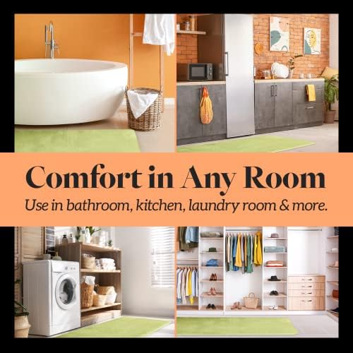 Memory Foam Bath Mat Non Slip Absorbent Super Cozy Velvet Bathroom Rug Carpet (22 inches X 42 inches, Lime) - Image 7