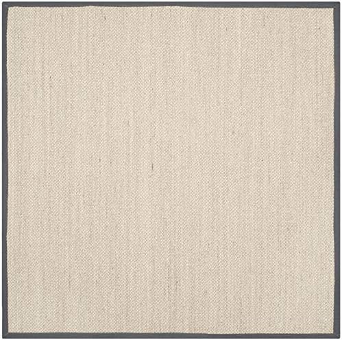 SAFAVIEH Natural Fiber Square Rug 3', Sisal Textured Marble NF143D by Unknown
