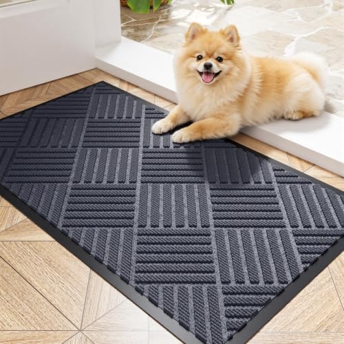 Front Door Mat 29.5x17, Heavy Duty Non-Slip Indoor Outdoor Doormat by EZ2LIVE