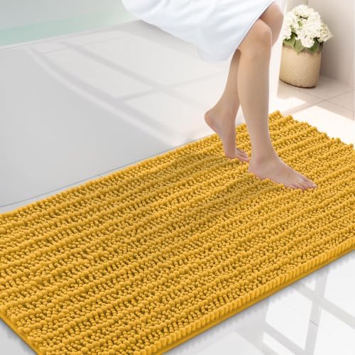 Smiry Bathroom Rugs 44X24, Extra Soft Rubber Backing Chenille Bath Mats by Smiry