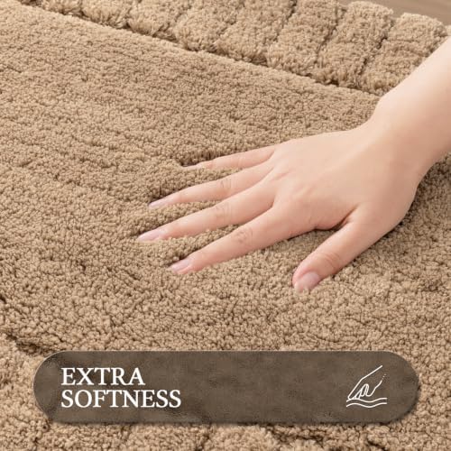 Pauwer Bathroom Rugs Sets 2 Piece, Non Slip Plush Bath Mats, Dark Grey - Image 3