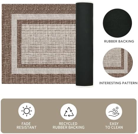 Artoid Mode Brown Rectangle Plaid Kitchen Mats Set of 2-17x29 + 17x47 - Image 6