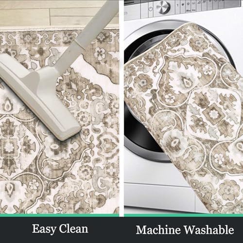 HEBE Boho Kitchen Rugs Set of 3, Non Slip Washable Kitchen Mats for Floor - Image 4