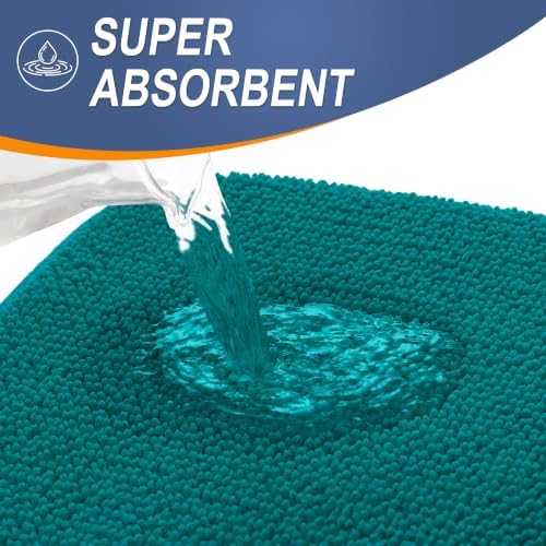 OLANLY Memory Foam Large Bathroom Rugs 47x32, Absorbent Bath Mat, Deep Lake - Image 3