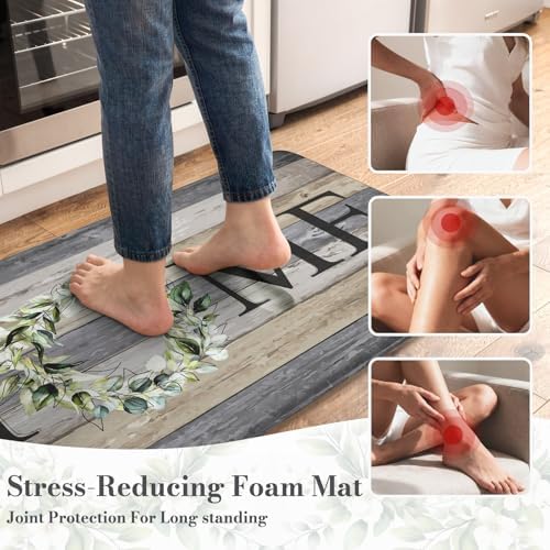 KIMODE Kitchen Mats 2PCS Cushioned Anti Fatigue Kitchen Mats for Floor - Image 2