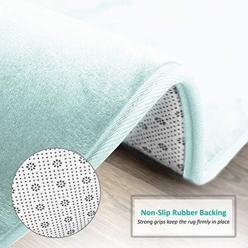 Clara Clark Bathroom Rugs, Velvet Memory Foam Bath Mat, Non-Slip, Machine Washable Bath Rugs - Dries Quickly, Ultra Soft Plush Bath Mats for Bathroom, 20 x 32, Light Blue - Image 4