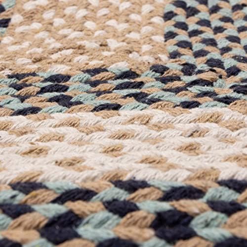 Super Area Rugs 20x30 Farmhouse Braided Rug - Natural Soft Cotton Carpet for Bathroom, Kitchen, Doorway - Primitive Country Woven Rug - Blue/Cream/Ivory - Image 7