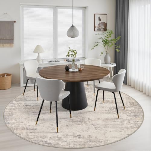 Round Area Rug Living Room: 6 ft Modern Washable Indoor Carpet - Image 4