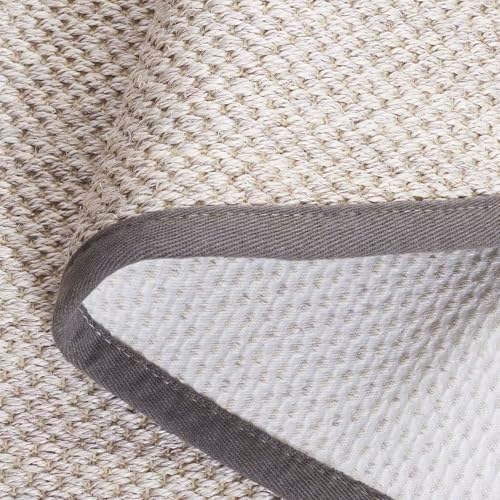 SAFAVIEH Natural Fiber Square Rug 10' Textured, Marble & Khaki NF143E - Image 3
