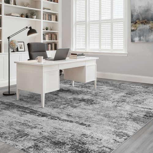 LOONGRUG 6x9 Area Rug Washable Neutral Moder Living Roomn Rug Black Gray - Image 7