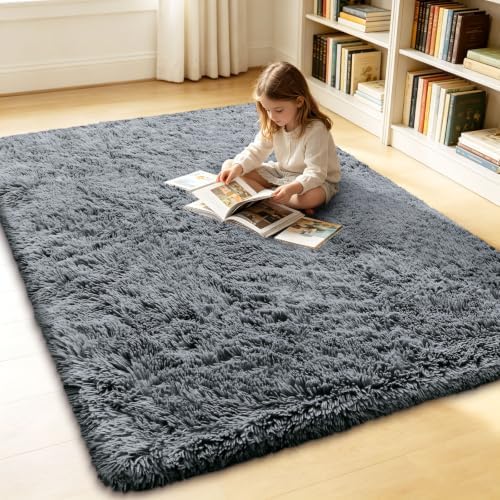 Smiry Area Rugs for Living Room Bedroom 3x4 ft, Fluffy Washable Carpet by Smiry